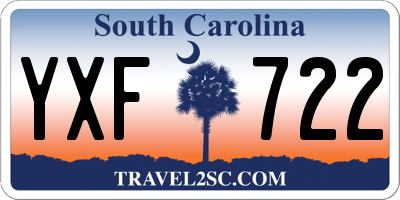 SC license plate YXF722