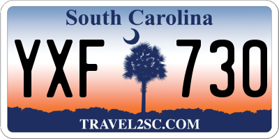 SC license plate YXF730