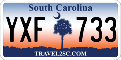 SC license plate YXF733
