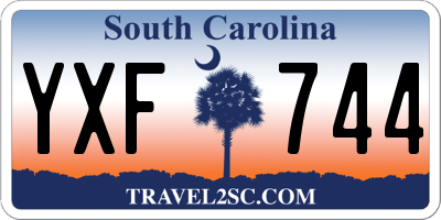 SC license plate YXF744