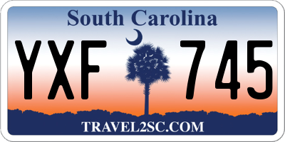 SC license plate YXF745