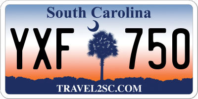 SC license plate YXF750