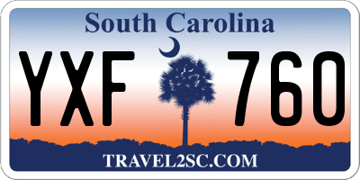SC license plate YXF760