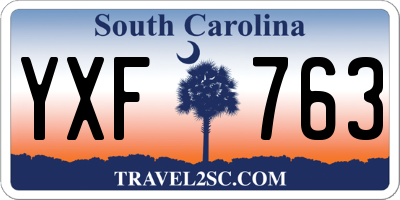SC license plate YXF763