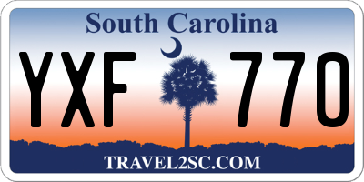 SC license plate YXF770