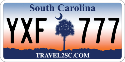 SC license plate YXF777