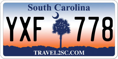 SC license plate YXF778