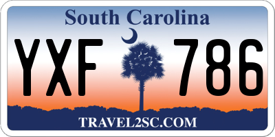 SC license plate YXF786