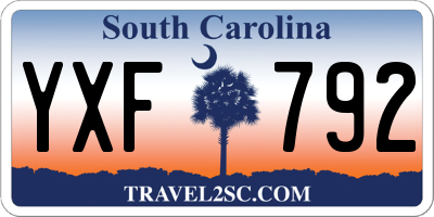 SC license plate YXF792