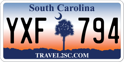 SC license plate YXF794