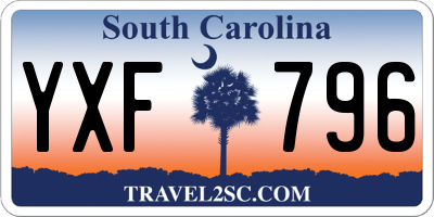 SC license plate YXF796