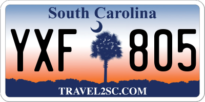 SC license plate YXF805