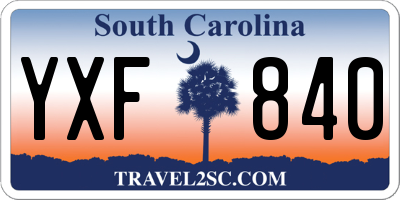 SC license plate YXF840