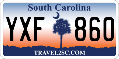 SC license plate YXF860