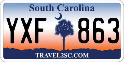 SC license plate YXF863
