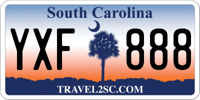 SC license plate YXF888