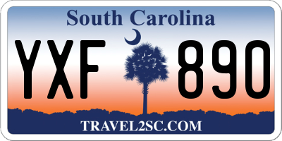 SC license plate YXF890