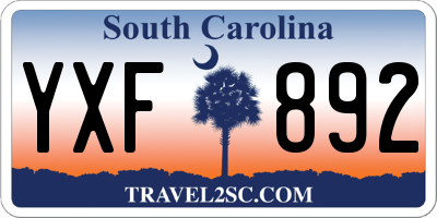 SC license plate YXF892