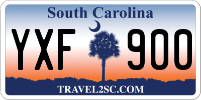 SC license plate YXF900