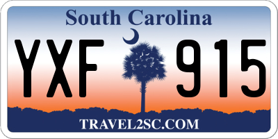 SC license plate YXF915