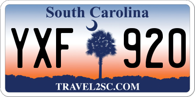 SC license plate YXF920