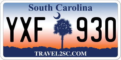 SC license plate YXF930