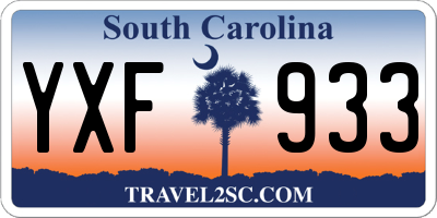 SC license plate YXF933