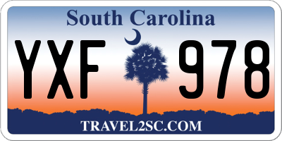 SC license plate YXF978