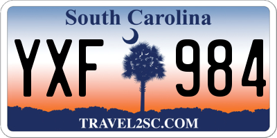 SC license plate YXF984
