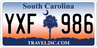 SC license plate YXF986