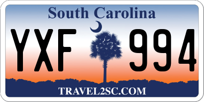 SC license plate YXF994