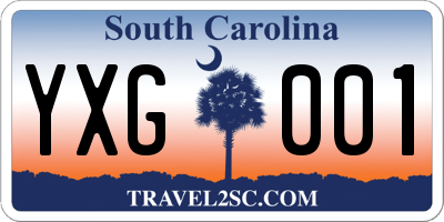 SC license plate YXG001