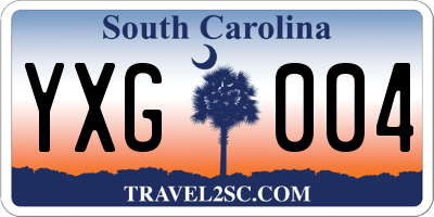 SC license plate YXG004
