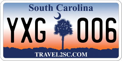 SC license plate YXG006