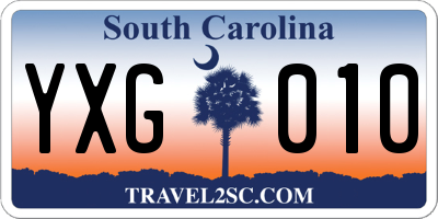 SC license plate YXG010