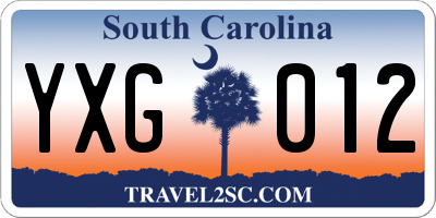 SC license plate YXG012