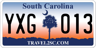 SC license plate YXG013
