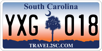SC license plate YXG018