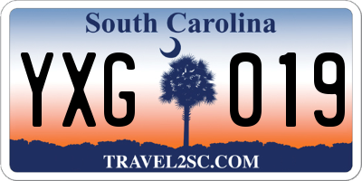 SC license plate YXG019