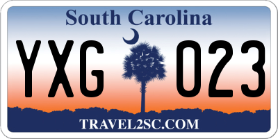 SC license plate YXG023