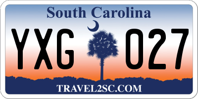SC license plate YXG027