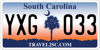 SC license plate YXG033