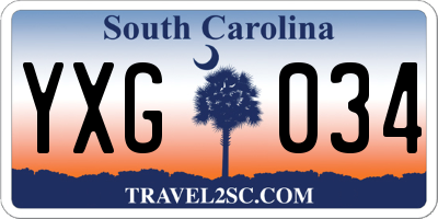 SC license plate YXG034