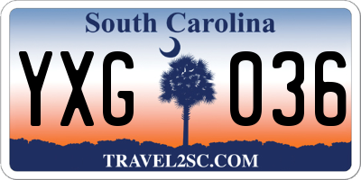 SC license plate YXG036