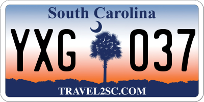 SC license plate YXG037