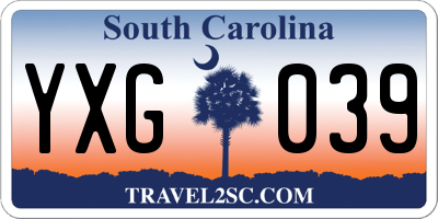 SC license plate YXG039