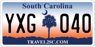 SC license plate YXG040