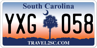 SC license plate YXG058