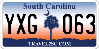 SC license plate YXG063