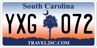 SC license plate YXG072